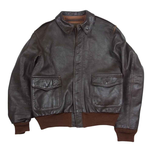 The REAL McCOY'S ザリアルマッコイズ 301415 421401P　 ROUGH WEAR ラフウェア 実名復刻 TYPE A-2 フライト レザー ジャケット ブラウン系 36【中古】