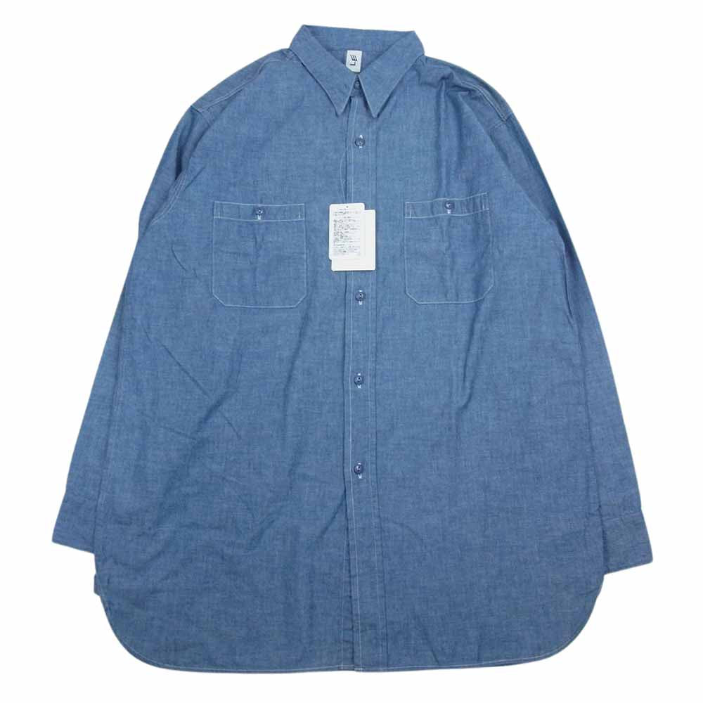 エルイー  Lechoppe シャンブレー B.D 長袖 シャツ  インディゴブルー系 3【極上美品】【中古】