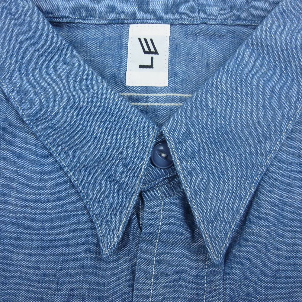 エルイー  Lechoppe シャンブレー B.D 長袖 シャツ  インディゴブルー系 3【極上美品】【中古】