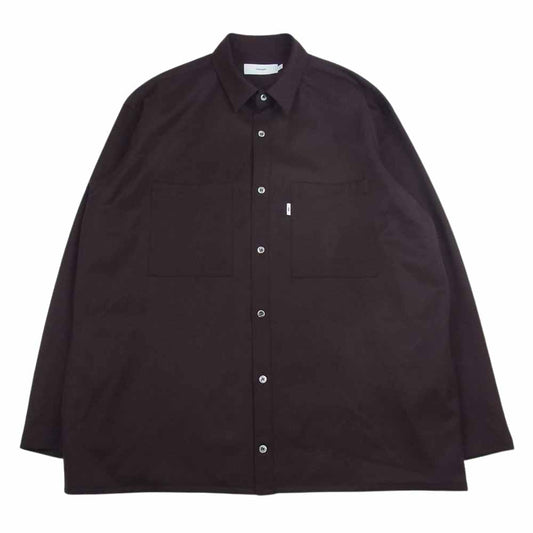 GRAPHPAPER グラフペーパー  19AW GM194-50513 Lechoppe EDIFICE 別注 WOOL TWILL L/S BOX SHIRT ウール ツイル ボックス シャツ ブラウン系 2【美品】【中古】