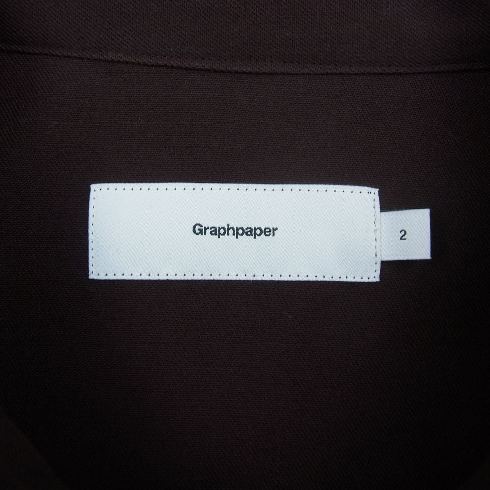 GRAPHPAPER グラフペーパー  19AW GM194-50513 Lechoppe EDIFICE 別注 WOOL TWILL L/S BOX SHIRT ウール ツイル ボックス シャツ ブラウン系 2【美品】【中古】