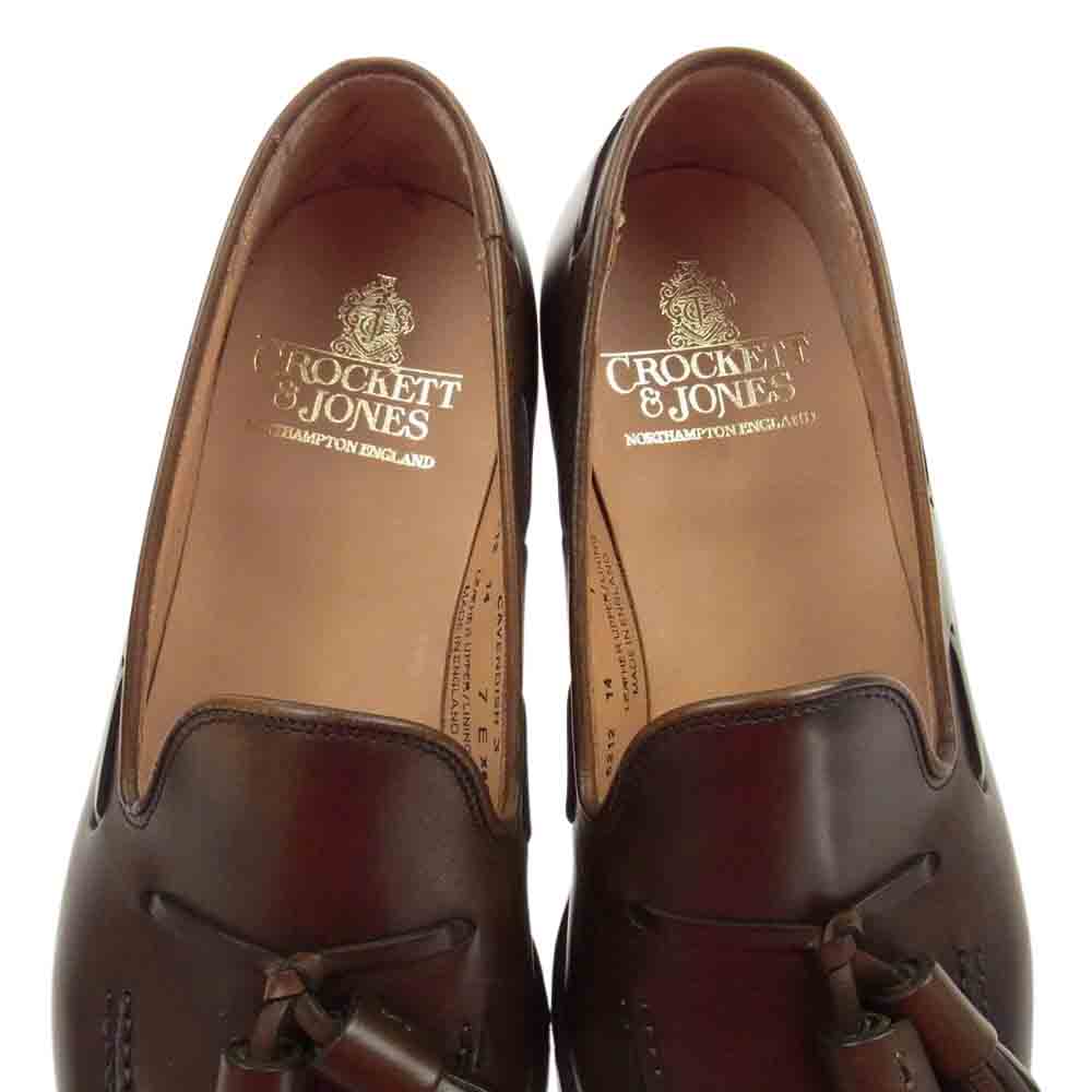 CROCKETT&JONES クロケットアンドジョーンズ 6212-1095-01 キャベンディッシュ3 タッセル ローファー シューズ 革靴 ブラウン系 25.5㎝/7E【極上美品】【中古】