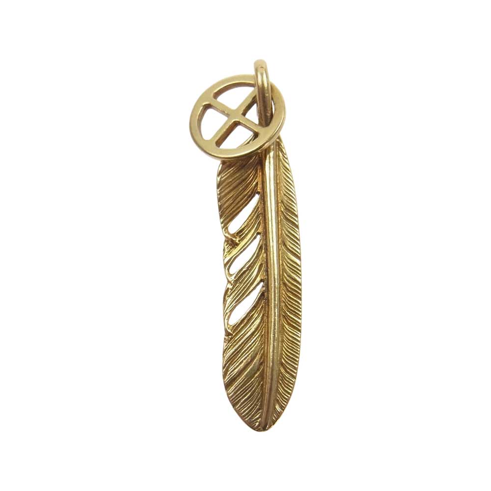 WINGROCK ウィングロック 全金 18K ホイール フェザー 左向き ペンダント トップ ゴールド系【中古】
