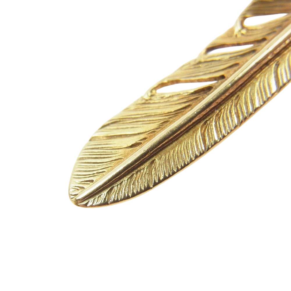 WINGROCK ウィングロック 全金 18K ホイール フェザー 左向き ペンダント トップ ゴールド系【中古】