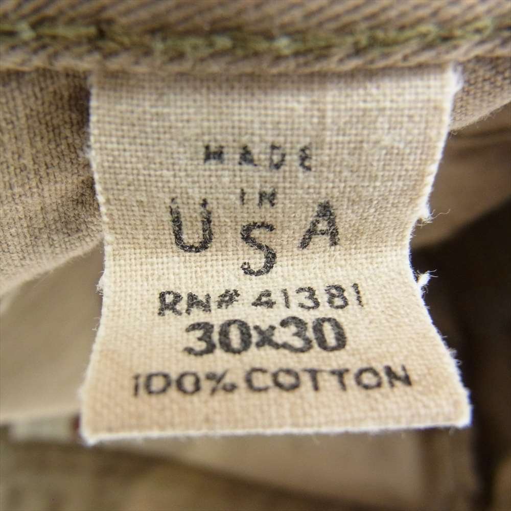 RRL ダブルアールエル USA製 SELVEDGE DENIM SLIM FIT KHAKI ダメージ加工 デニム パンツ ベージュ系 30×30【中古】