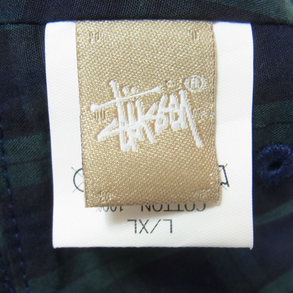 STUSSY ステューシー リバーシブル デニム バケット ハット 刺繍 ストックロゴ シャネルロゴ インディゴブルー系 L/XL【中古】