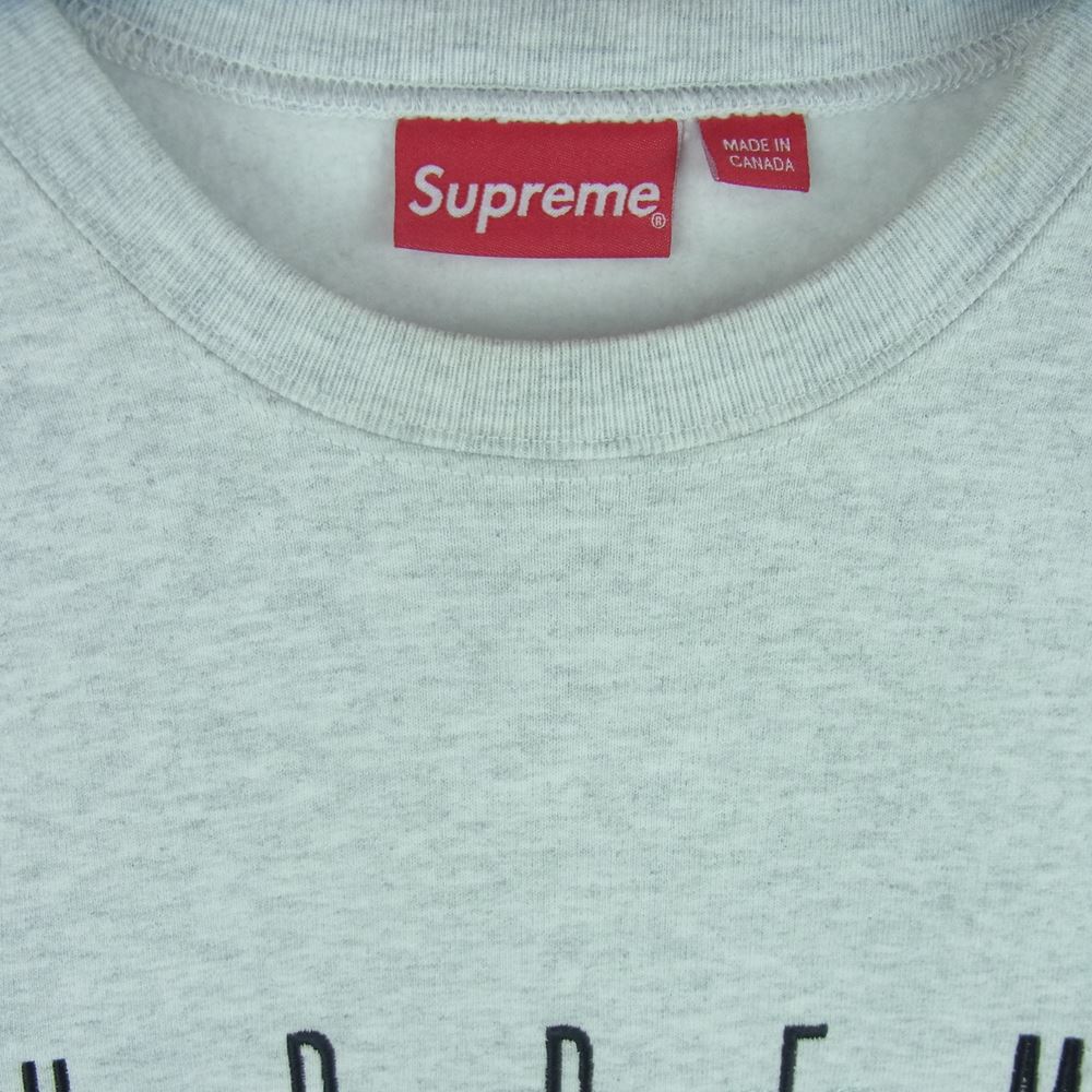 Supreme シュプリーム 19AW Fuck you Crewneck クルーネック スウェット トレーナー 刺繍 カナダ製 グレー系 M【中古】
