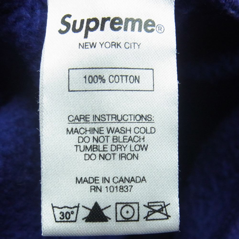 Supreme シュプリーム 20SS XXL Hooded Sweatshirt スウェット パーカー フーディ コットン カナダ製 パープル系 ライトグレー系 M【中古】