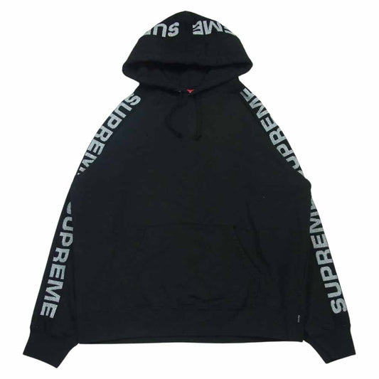 Supreme シュプリーム 20SS Metallic Rib hooded sweatshirt スウェット パーカー フーディ コットン 中国製 ブラック系 M【中古】