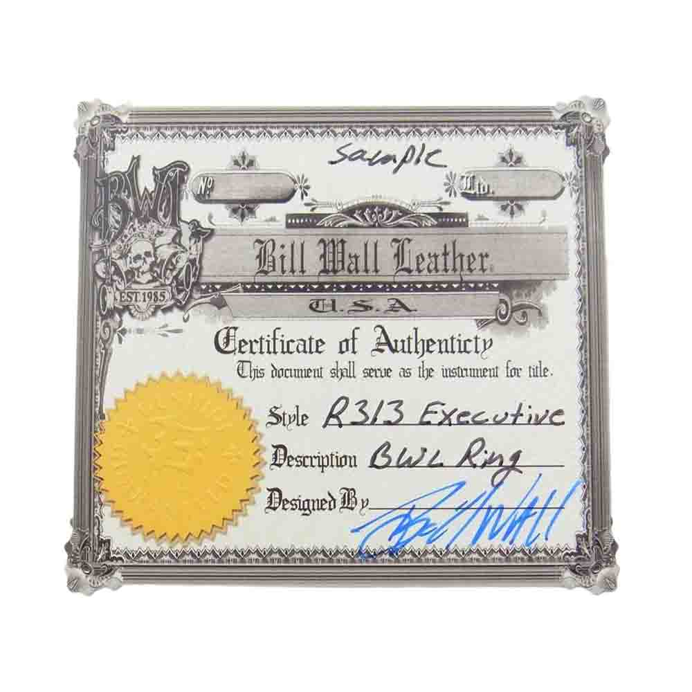 BILL WALL LEATHER ビルウォールレザー ギャランティ付属 18Kオーバーレイ カスタム エグゼクティブ グラフィティバンド リング シルバー系 24号【中古】