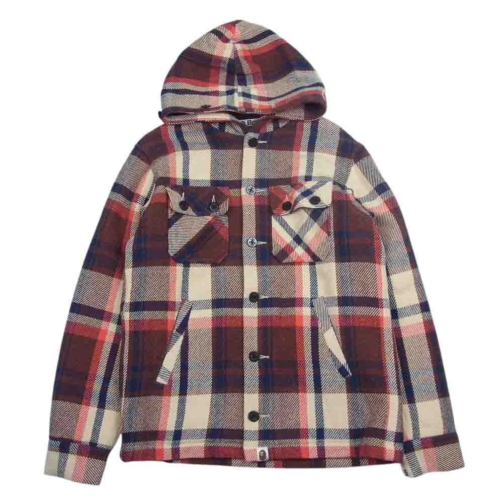 A BATHING APE アベイシングエイプ 001HJ9801006 ラブジェネ チェック フーデッド CPO ジャケット アップデート モデル マルチカラー系 S【中古】