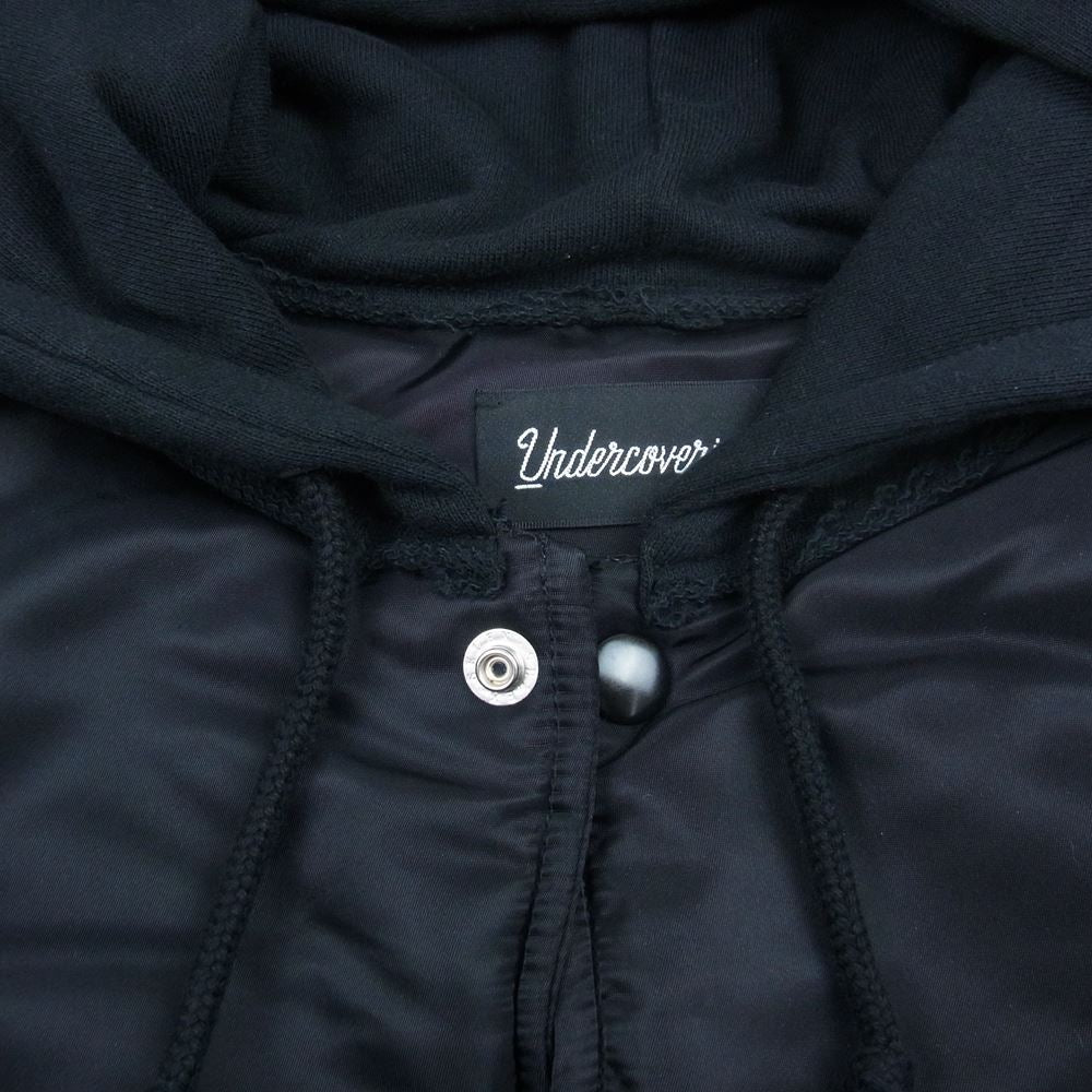 UNDERCOVER アンダーカバー 21AW  UI2A4202 袖下アシメ切替 フード 中綿 コーチJKT ジャケット ブラック系 2【極上美品】【中古】