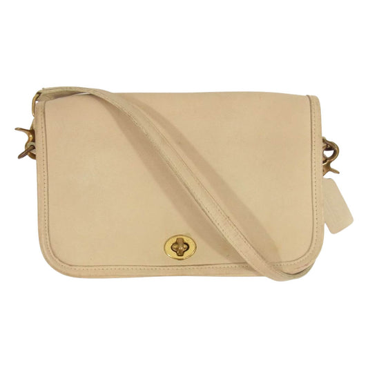 COACH コーチ B50-9755 オールド レザー ショルダー バッグ アイボリー ベージュ系【中古】