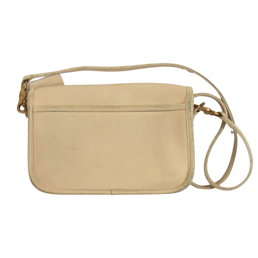COACH コーチ B50-9755 オールド レザー ショルダー バッグ アイボリー ベージュ系【中古】