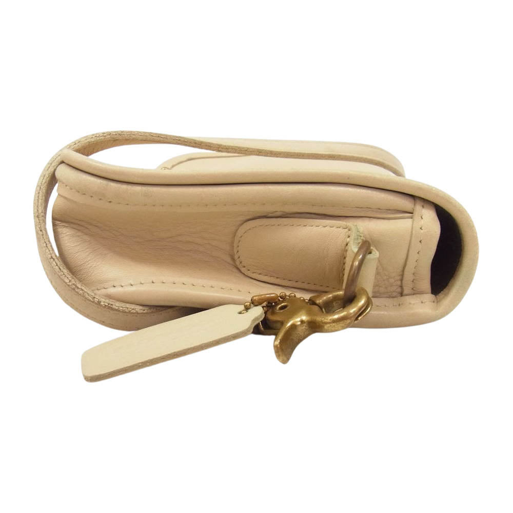 COACH コーチ B50-9755 オールド レザー ショルダー バッグ アイボリー ベージュ系【中古】