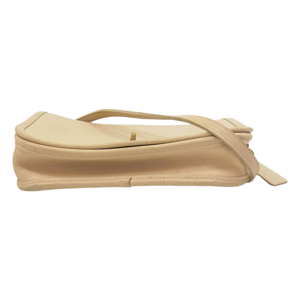 COACH コーチ B50-9755 オールド レザー ショルダー バッグ アイボリー ベージュ系【中古】