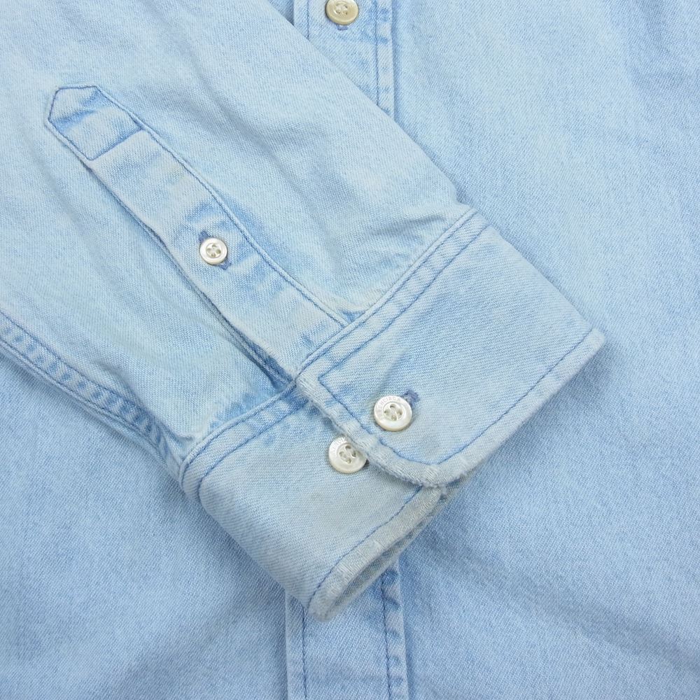 BALENCIAGA バレンシアガ 19SS 557578 TYE24 8491 Back Logo Denim Shirt バレンシアガ バックロゴ デニム シャツ オーバーサイズ ビッグシルエット ボタンダウン インディゴ インディゴブルー系 39【中古】