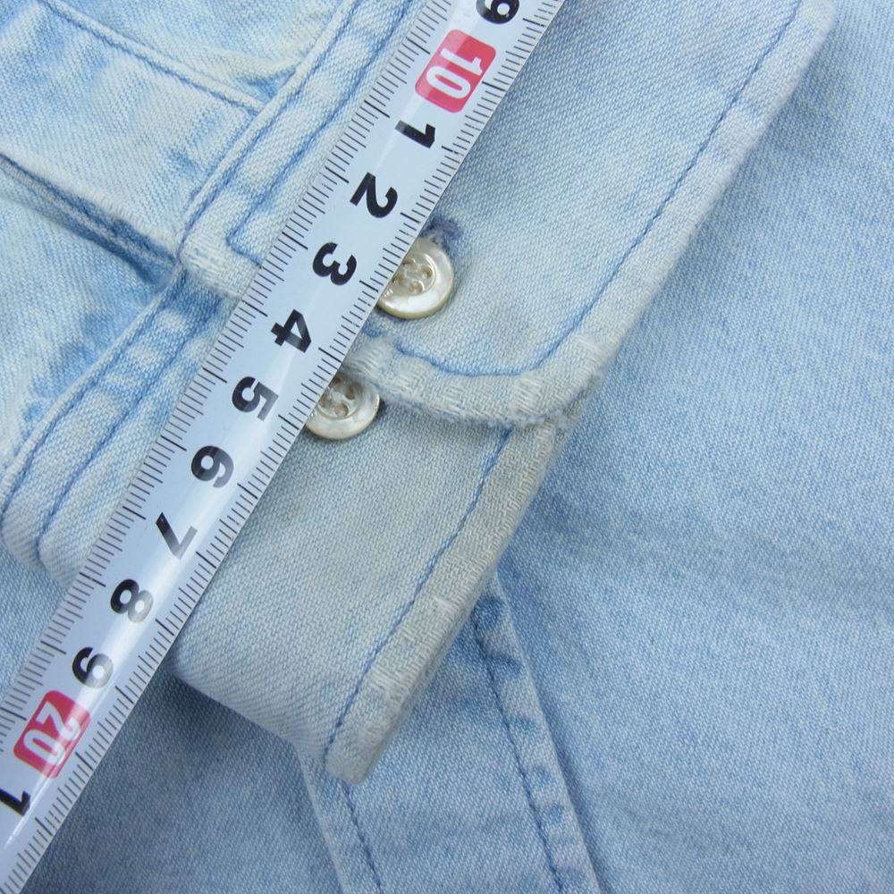 BALENCIAGA バレンシアガ 19SS 557578 TYE24 8491 Back Logo Denim Shirt バレンシアガ バックロゴ デニム シャツ オーバーサイズ ビッグシルエット ボタンダウン インディゴ インディゴブルー系 39【中古】