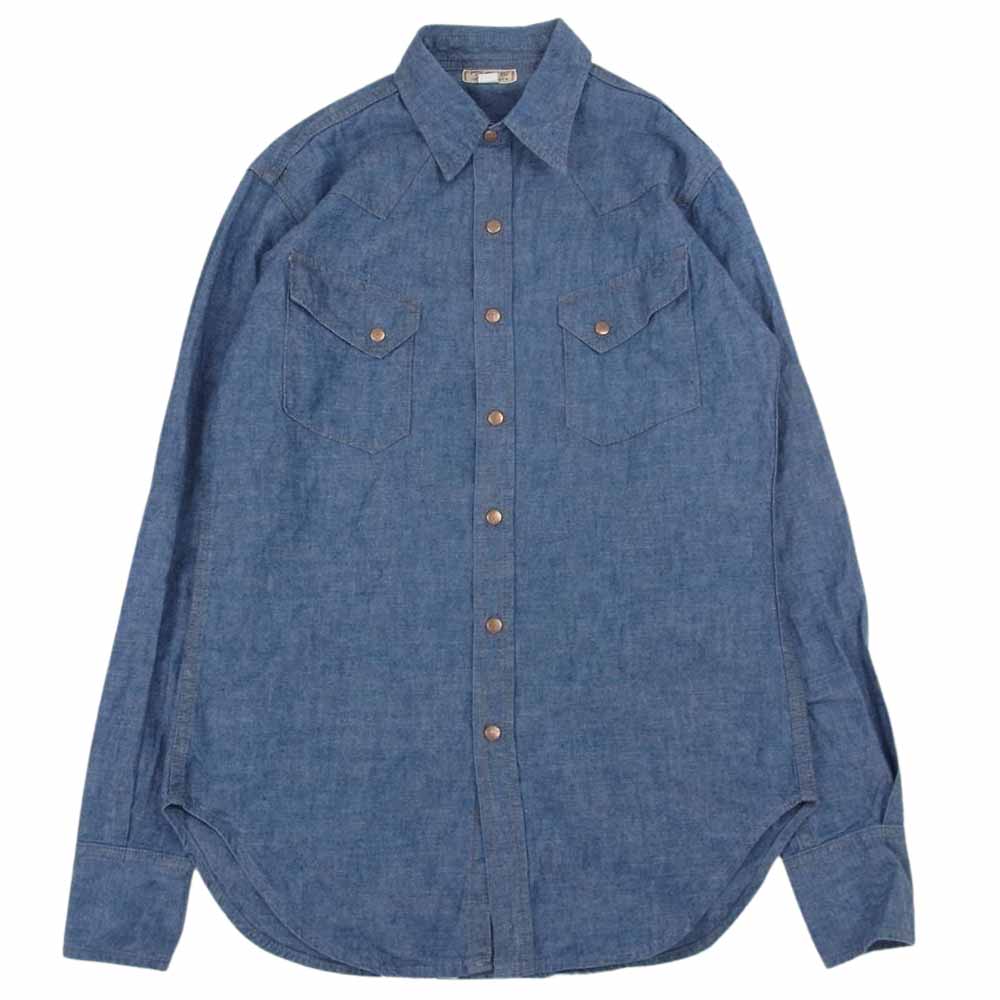 The REAL McCOY'S ザリアルマッコイズ JOE MCCOY ジョーマッコイ シャンブレー ウエスタン シャツ インディゴブルー系 14.5【中古】