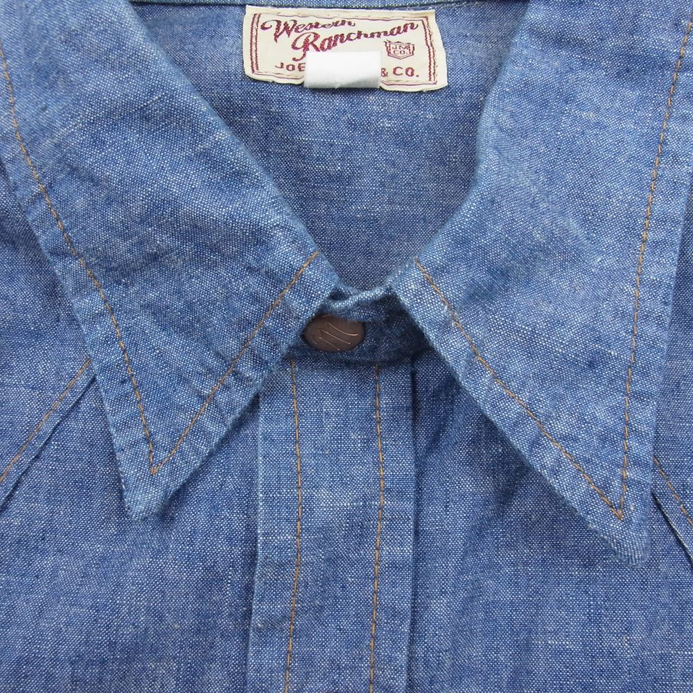 The REAL McCOY'S ザリアルマッコイズ JOE MCCOY ジョーマッコイ シャンブレー ウエスタン シャツ インディゴブルー系 14.5【中古】
