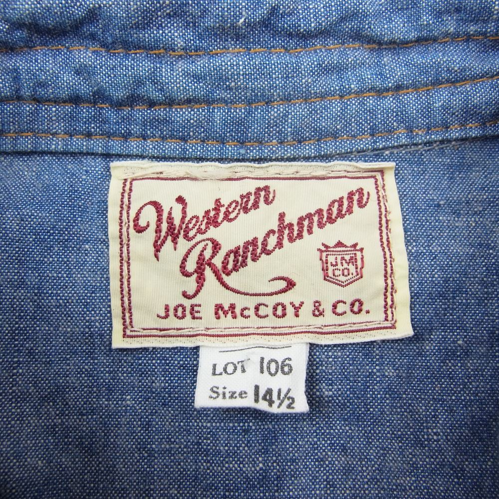 The REAL McCOY'S ザリアルマッコイズ JOE MCCOY ジョーマッコイ シャンブレー ウエスタン シャツ インディゴブルー系 14.5【中古】