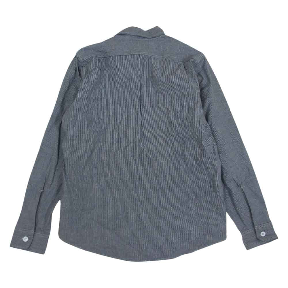 WAREHOUSE ウエアハウス HICKORY STRIPE HALF ZIP SHIRTS ヒッコリー ハーフジップ シャツ ダークネイビー系 36【美品】【中古】