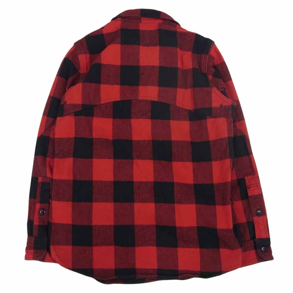 FREEWHEELERS フリーホイーラーズ GREAT LAKES GMT ブロックチェック ヘビーネル プルオーバー ワークシャツ ブラック系 レッド系 14【中古】