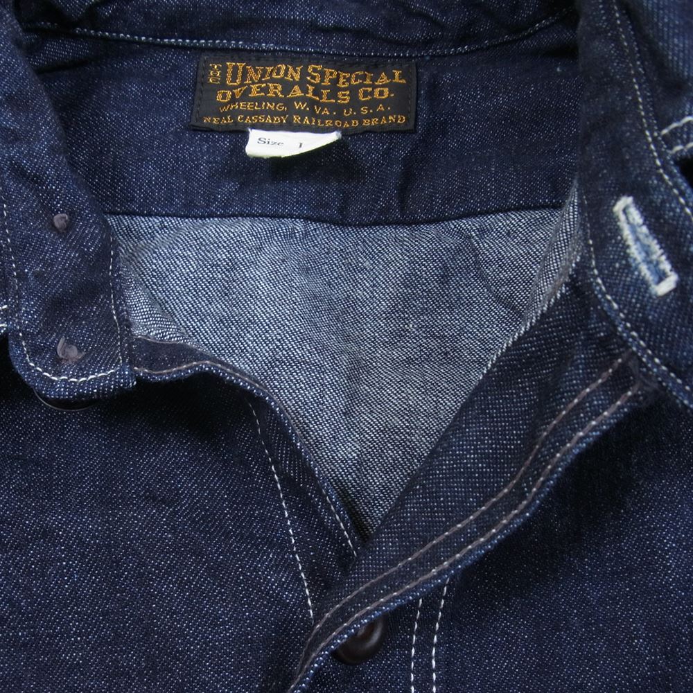 FREEWHEELERS フリーホイーラーズ UNION SPECIAL OVERALLS Neal インディゴ デニム ワーク シャツ インディゴブルー系 14【中古】