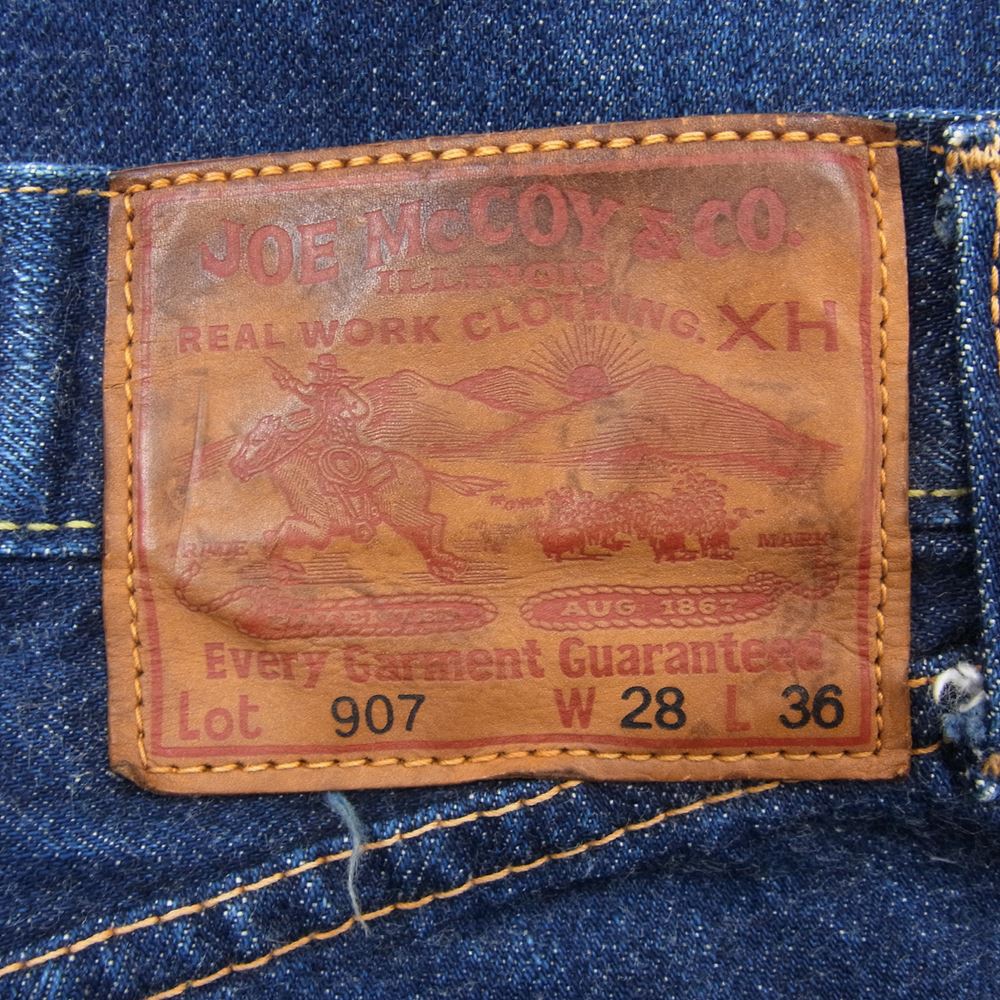 The REAL McCOY'S ザリアルマッコイズ 907 ボタンフライ セルビッチ インディゴ デニム パンツ インディゴブルー系 28【中古】