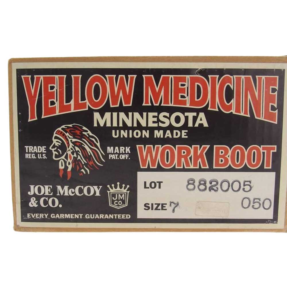 The REAL McCOY'S ザリアルマッコイズ 882005/7/050 JOE McCoy ジョーマッコイ YELLOW MEDICINE  レイルマン ワーク ブーツ ブラウン系 US7E【新古品】【未使用】【中古】