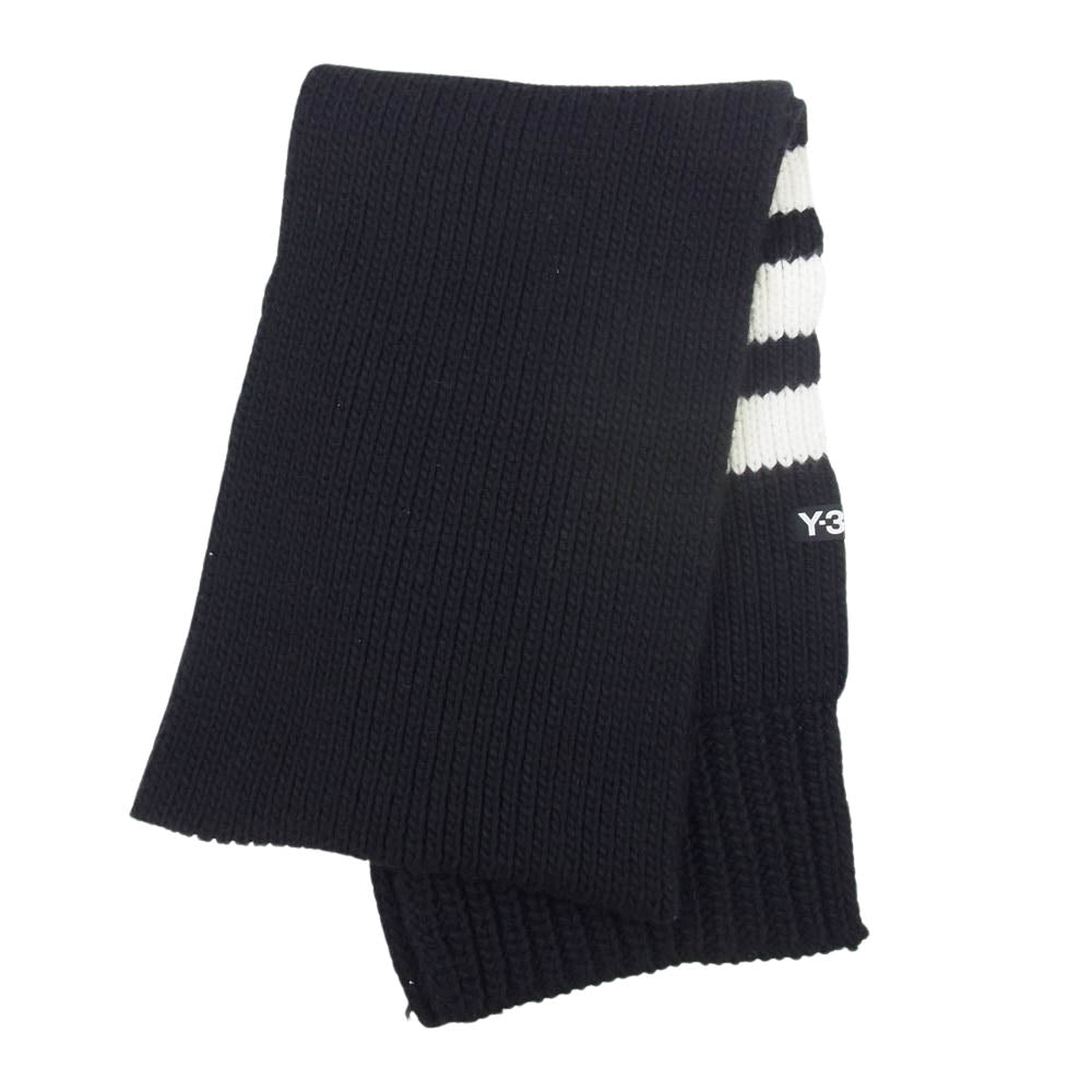 Yohji Yamamoto ヨウジヤマモト Y-3 ワイスリー ウールニット マフラー ブラック系【中古】