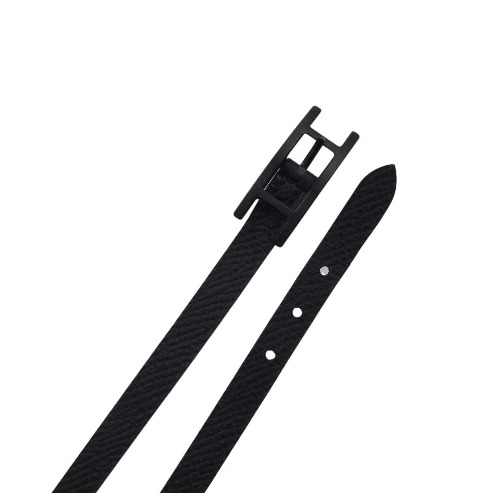 HERMES エルメス ビーアピ ドゥブルトゥール レザー ブレスレット T5 ブラック系【美品】【中古】