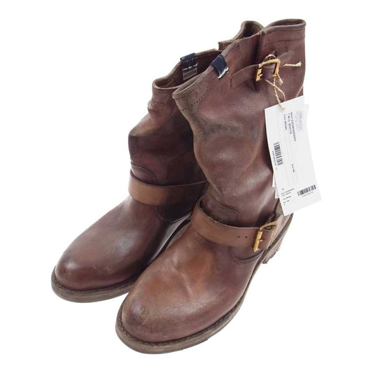 VISVIM ビズビム 0222902002003 T.W.O.BOOTS Indigo Camping Trainer 泥染 インディゴ キャンピング トレーナー エンジニア ブーツ  ブラウン系 26.0cm【極上美品】【中古】