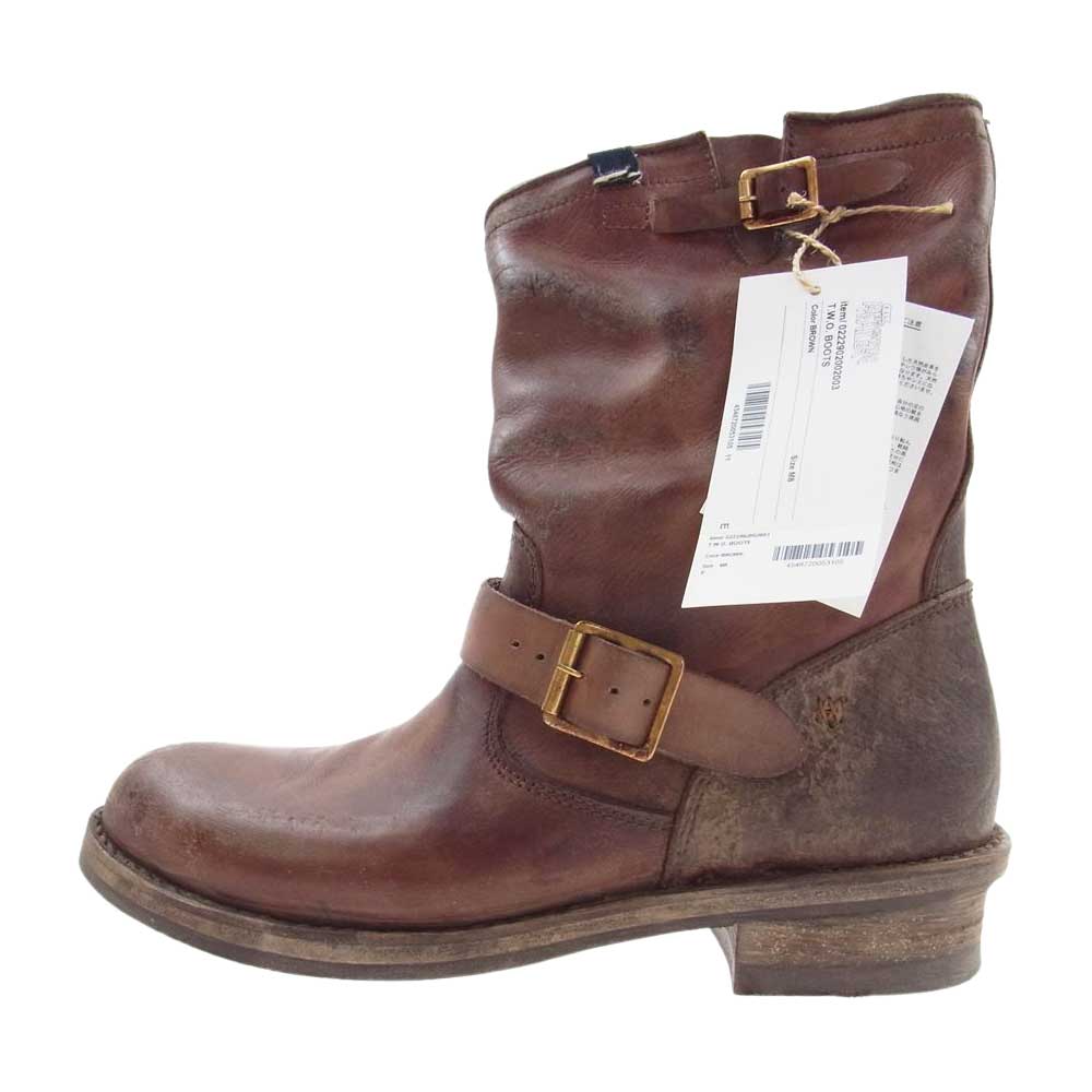 VISVIM ビズビム 0222902002003 T.W.O.BOOTS Indigo Camping Trainer 泥染 インディゴ キャンピング トレーナー エンジニア ブーツ  ブラウン系 26.0cm【極上美品】【中古】