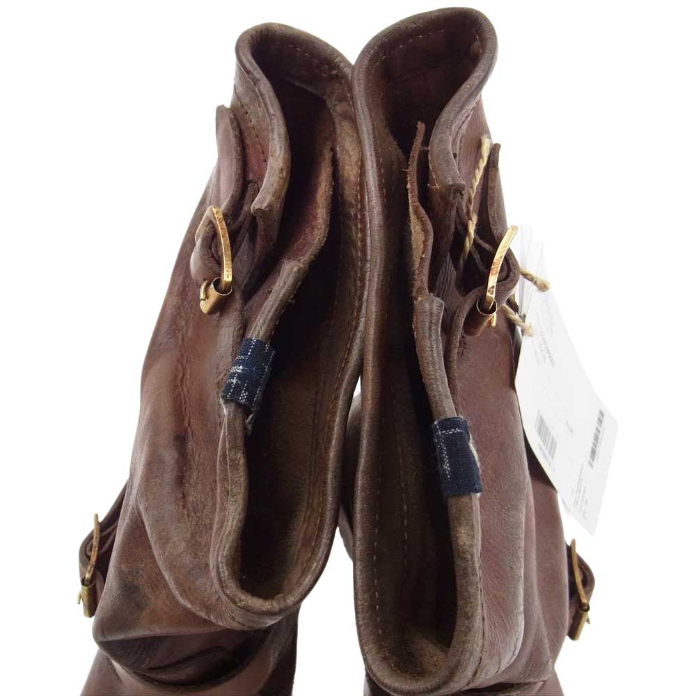 VISVIM ビズビム 0222902002003 T.W.O.BOOTS Indigo Camping Trainer 泥染 インディゴ キャンピング トレーナー エンジニア ブーツ  ブラウン系 26.0cm【極上美品】【中古】