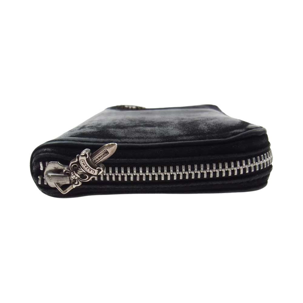 CHROME HEARTS クロムハーツ（原本無） REC F ZIP #2 フィリグリー プラス スエード レザー ウォレット 長財布 ブラック系【中古】