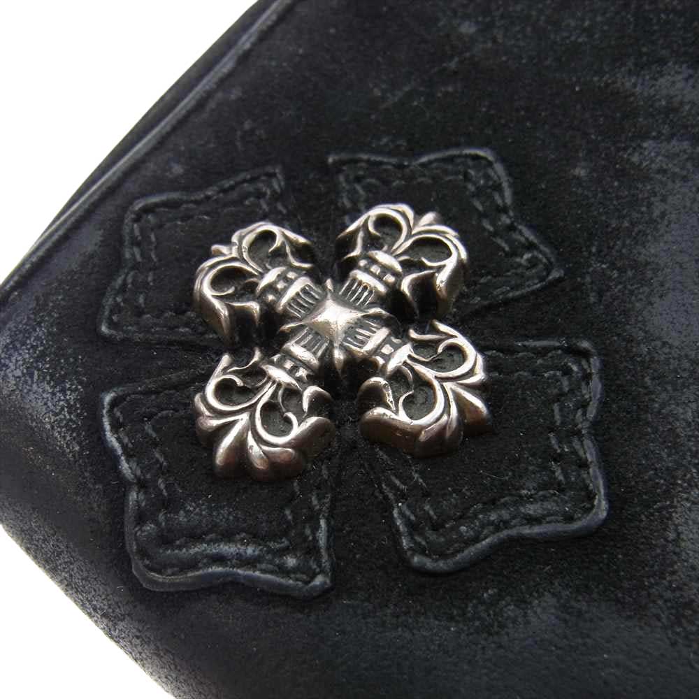 CHROME HEARTS クロムハーツ（原本無） REC F ZIP #2 フィリグリー プラス スエード レザー ウォレット 長財布 ブラック系【中古】