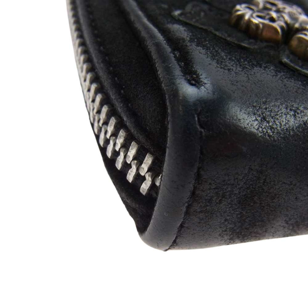 CHROME HEARTS クロムハーツ（原本無） REC F ZIP #2 フィリグリー プラス スエード レザー ウォレット 長財布 ブラック系【中古】