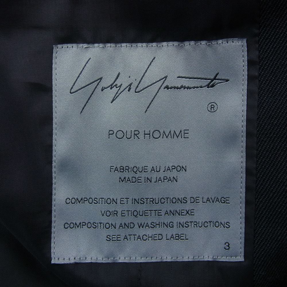 Yohji Yamamoto POUR HOMME ヨウジヤマモトプールオム 22AW HE-J34-101 ARMY GABARDINE 3 FLAPS NOTCHED JACKET アーミー ギャバジン ウール ジャケット ブラック系 3【美品】【中古】