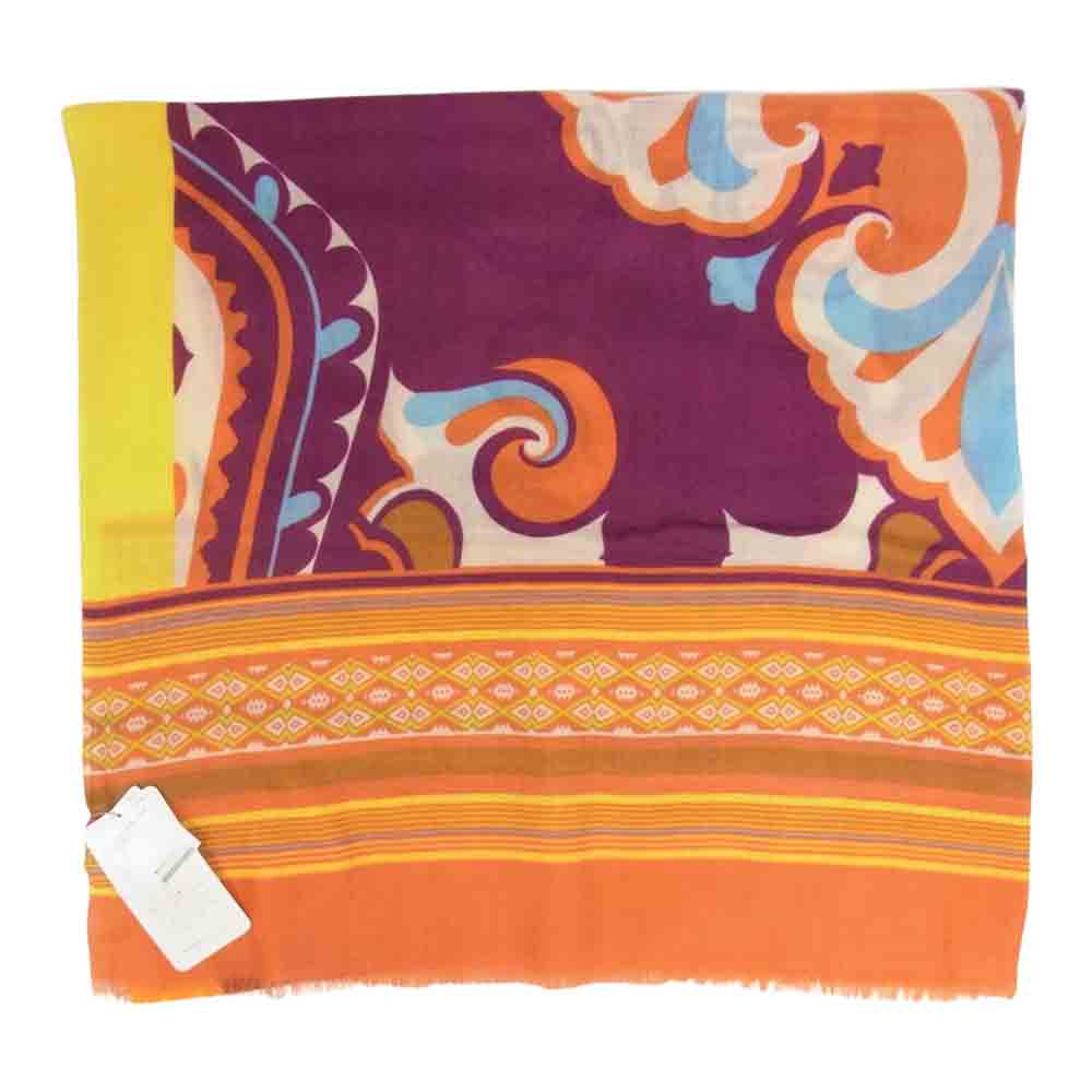 ETRO エトロ カシミヤ 100％ 総柄 ストール ショール マフラー マルチカラー系 UNI【新古品】【未使用】【中古】