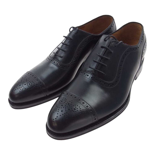 JALAN SRIWIJAYA ジャランスリウァヤ 98441 セミブローグ レザーソール ビジネスシューズ ブラック系 8.5【極上美品】【中古】