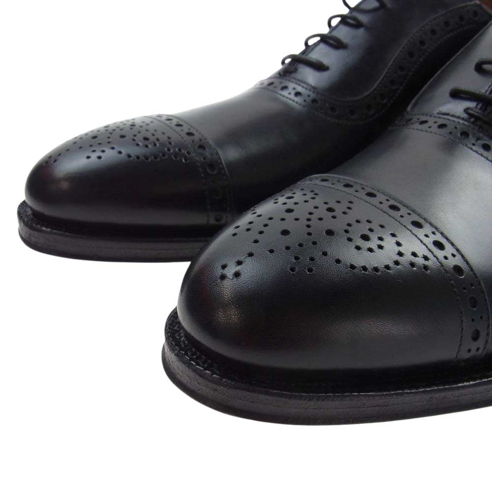 JALAN SRIWIJAYA ジャランスリウァヤ 98441 セミブローグ レザーソール ビジネスシューズ ブラック系 8.5【極上美品】【中古】