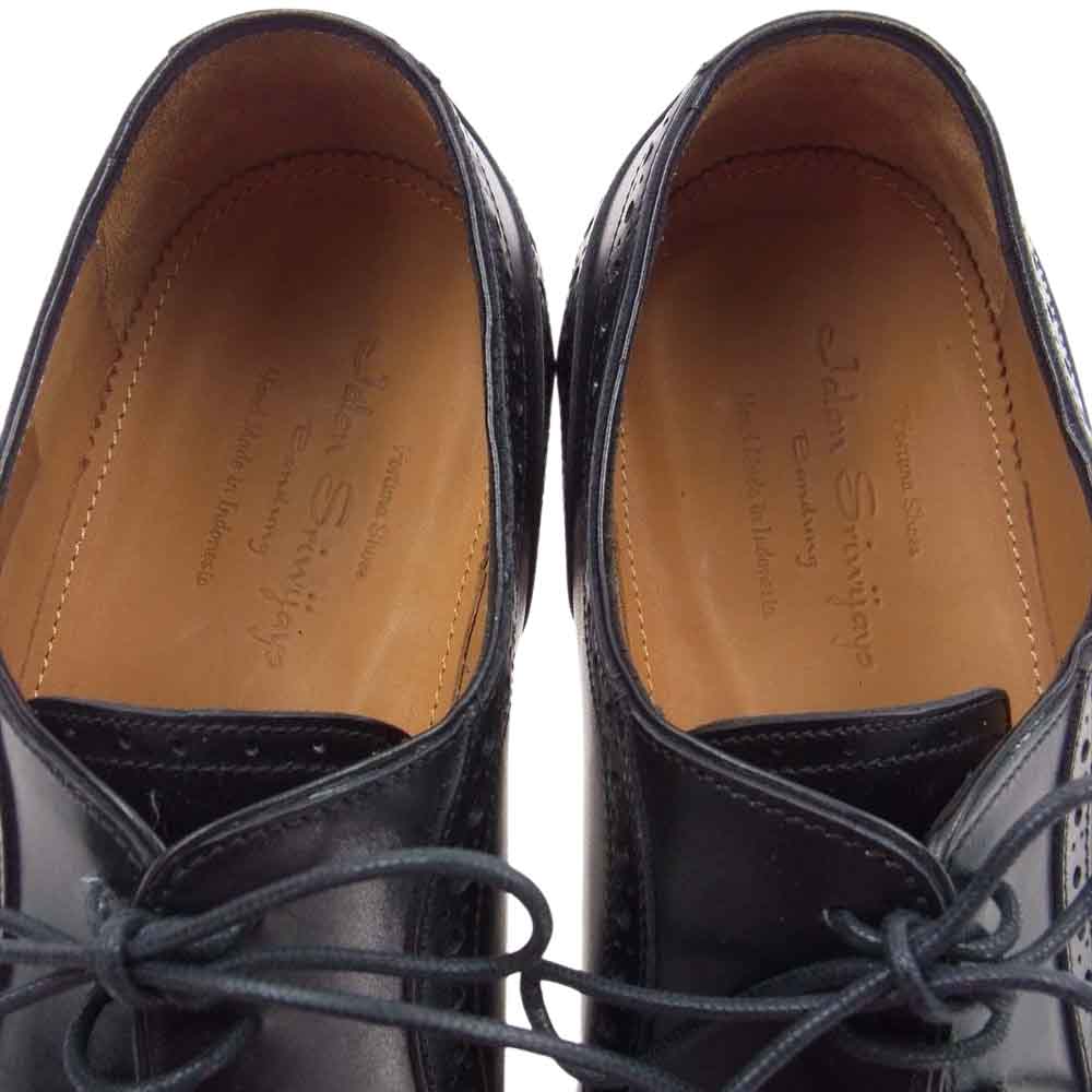 JALAN SRIWIJAYA ジャランスリウァヤ 98441 セミブローグ レザーソール ビジネスシューズ ブラック系 8.5【極上美品】【中古】