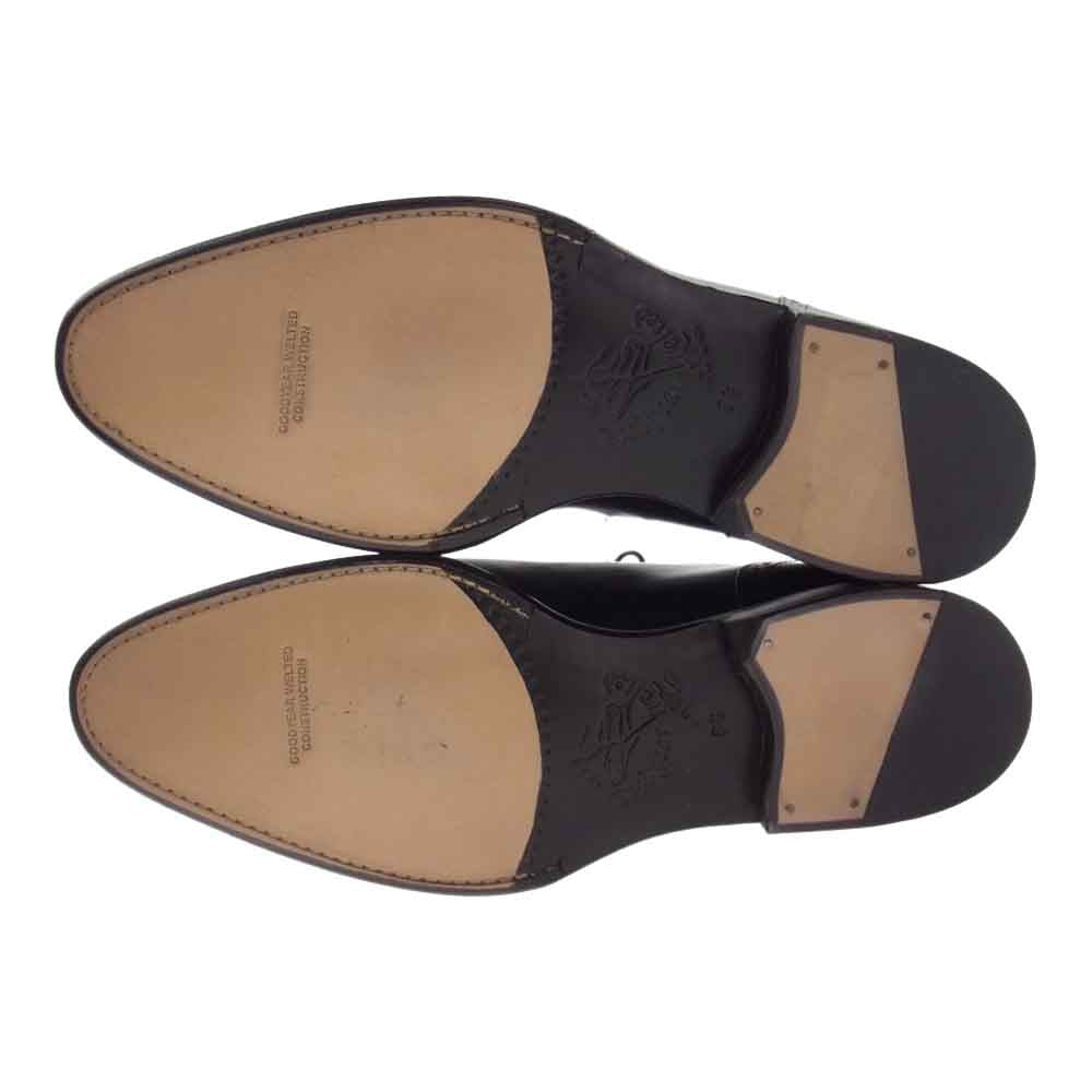 JALAN SRIWIJAYA ジャランスリウァヤ 98441 セミブローグ レザーソール ビジネスシューズ ブラック系 8.5【極上美品】【中古】