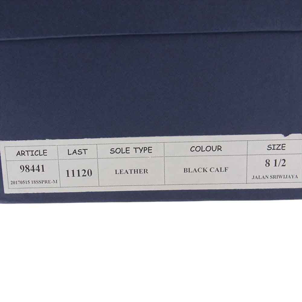 JALAN SRIWIJAYA ジャランスリウァヤ 98441 セミブローグ レザーソール ビジネスシューズ ブラック系 8.5【極上美品】【中古】