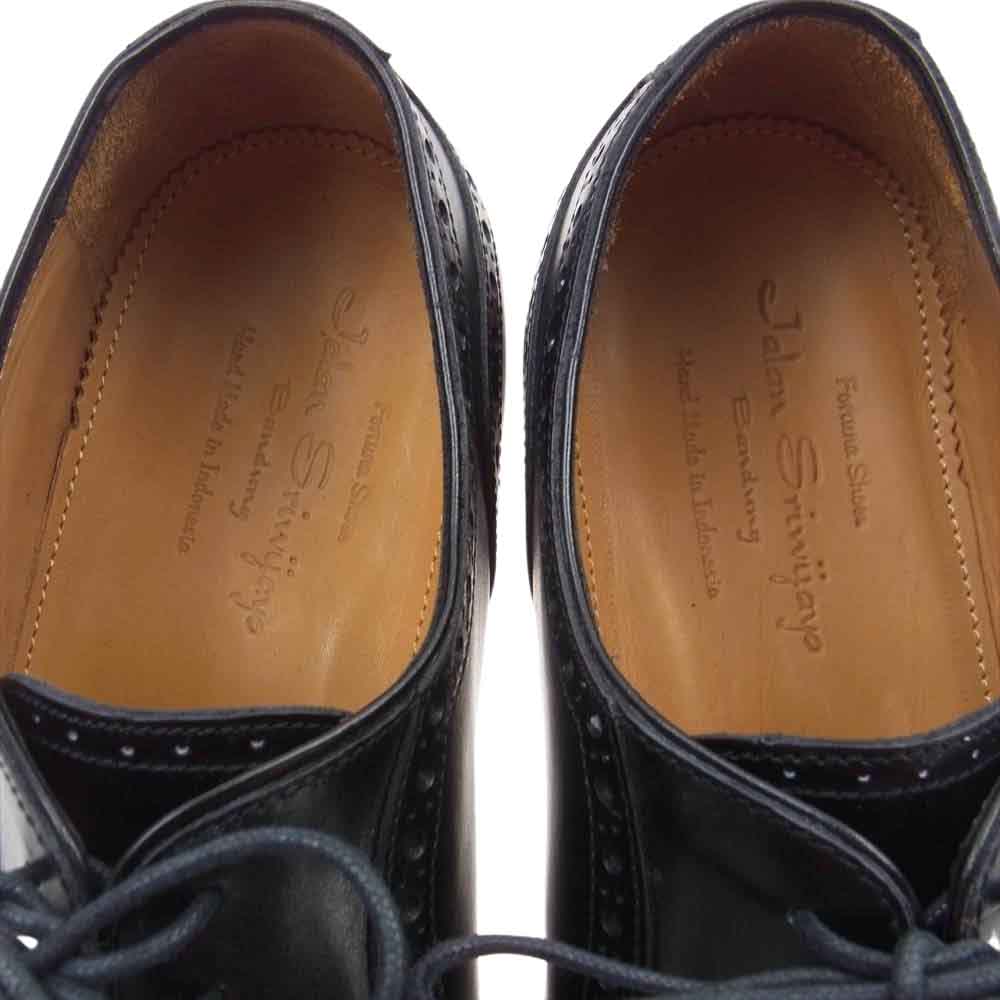 JALAN SRIWIJAYA ジャランスリウァヤ 98441 セミブローグ レザーソール ビジネスシューズ ブラック系 6【極上美品】【中古】