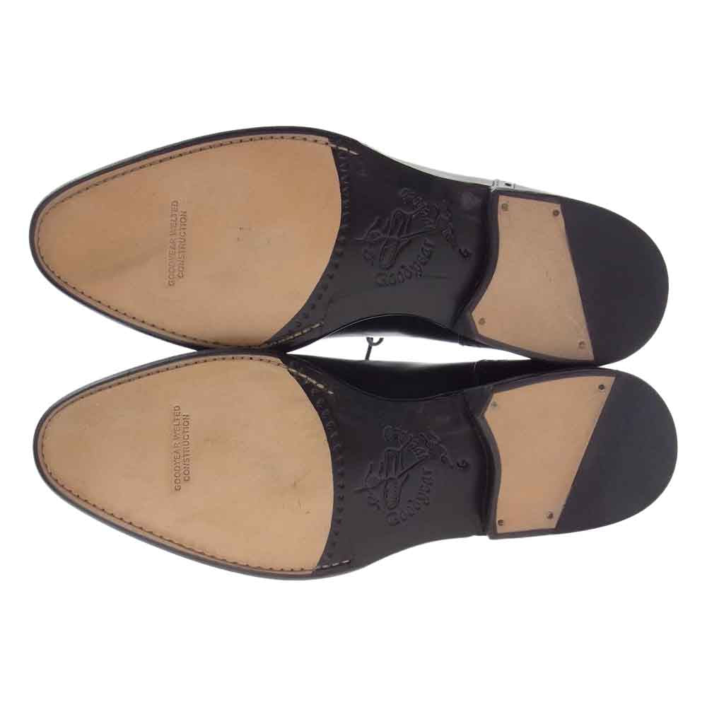 JALAN SRIWIJAYA ジャランスリウァヤ 98441 セミブローグ レザーソール ビジネスシューズ ブラック系 6【極上美品】【中古】