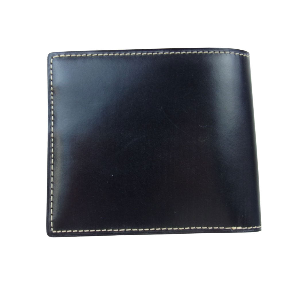 GANZO ガンゾ 57033 BRIDLE CASUAL ブライドルレザー カジュアル 二つ折り 財布 ブラック系【美品】【中古】