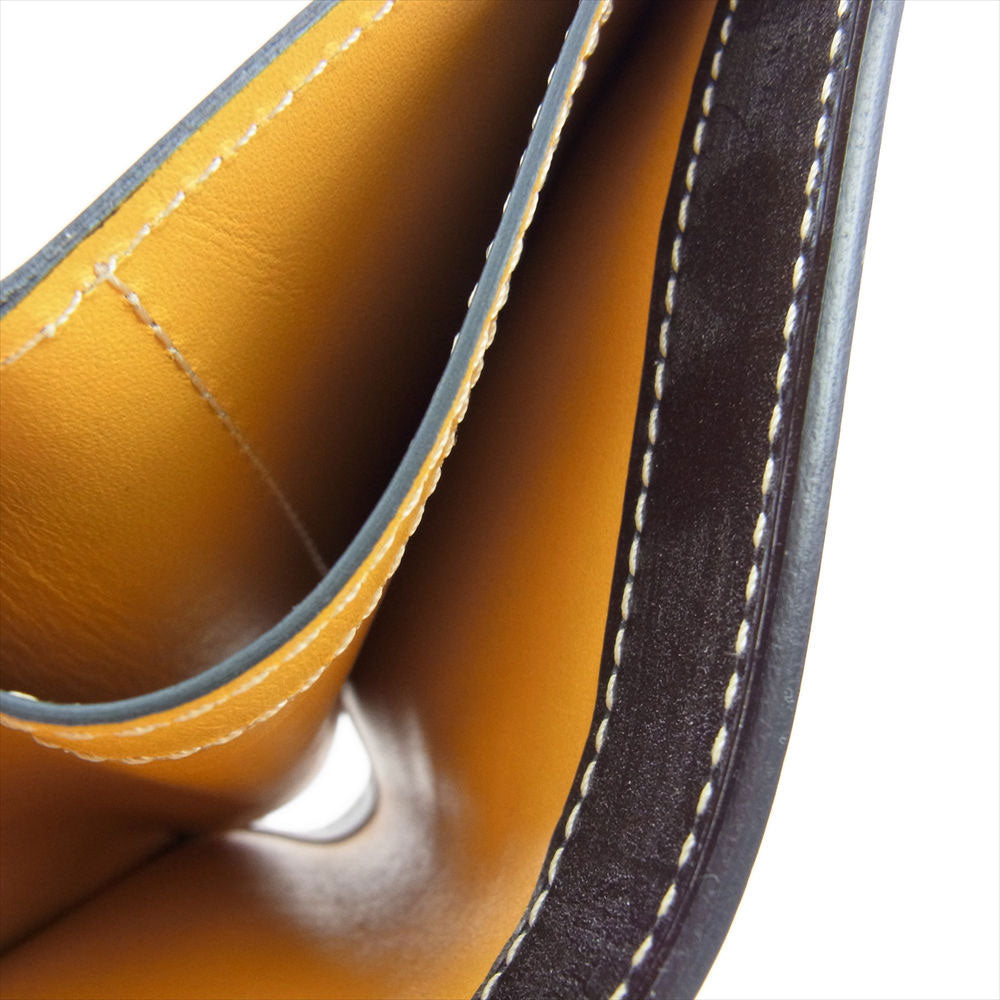 GANZO ガンゾ 57033 BRIDLE CASUAL ブライドルレザー カジュアル 二つ折り 財布 ブラック系【美品】【中古】