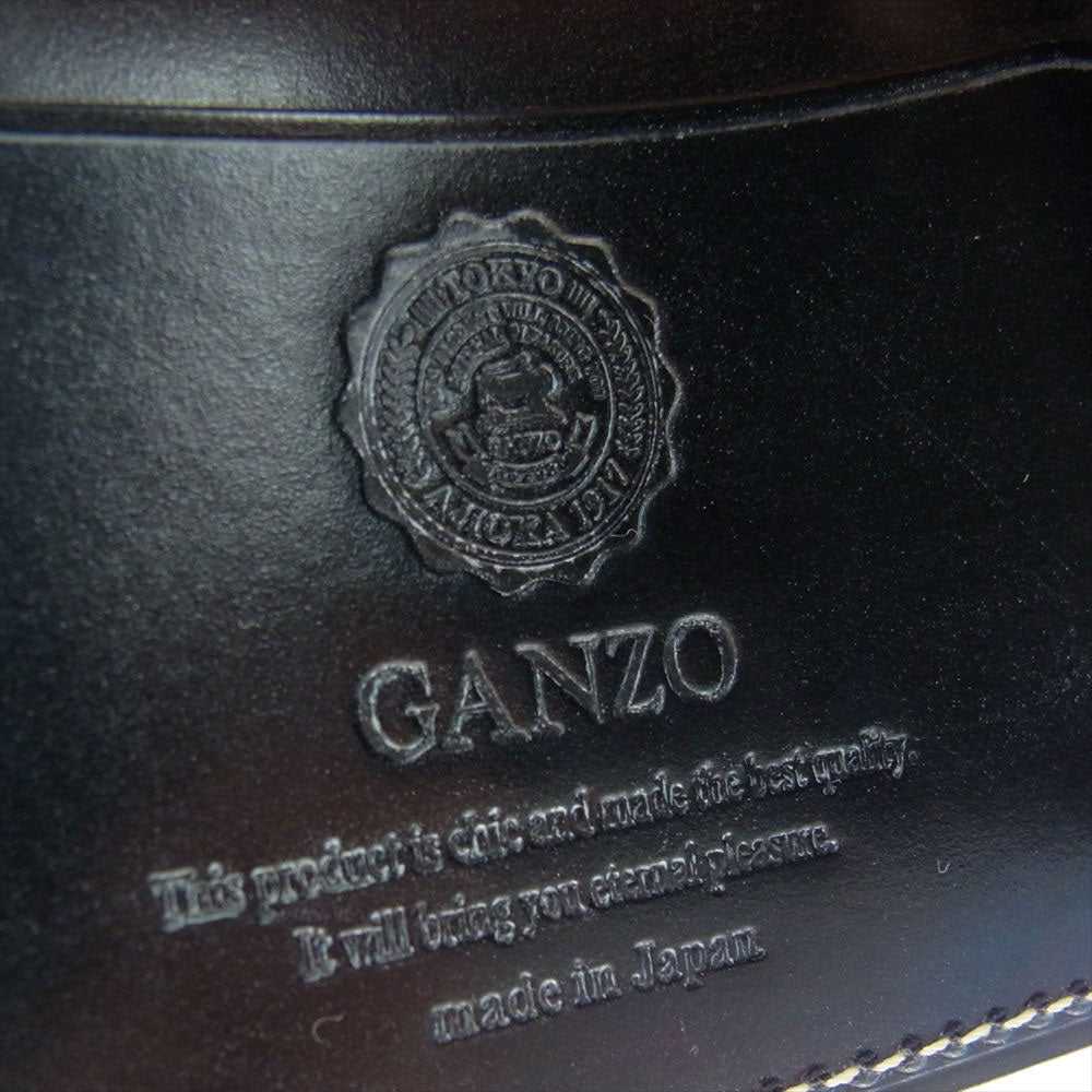 GANZO ガンゾ 57033 BRIDLE CASUAL ブライドルレザー カジュアル 二つ折り 財布 ブラック系【美品】【中古】
